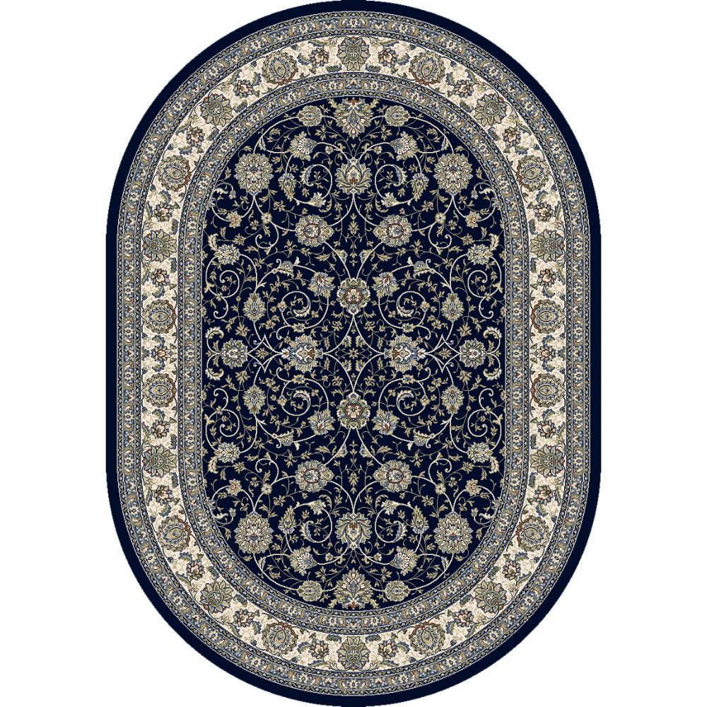 Dynamic Rugs 57120-3464 Ancient Garden 5.3 Ft. X 7.7 Ft. Oval Rug in Navy